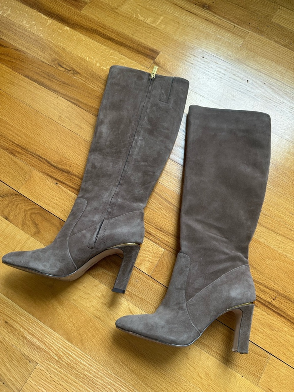 Vince Camuto Women’s Taupe Suede Knee Boots with Heel - Picture 5 of 8